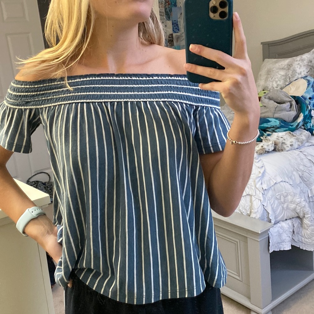Off the shoulder stripped top
